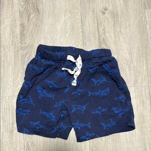 4 for $20 Navy Blue Shark Print Kids Shorts